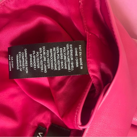 Barbie Pink! Soft faux-leather ultra-cropped cami. Worn once - Picture 8 of 8